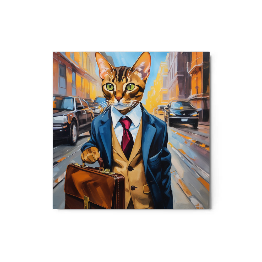 PugMug Custom Tabby Abyssinian Cat Metal Print