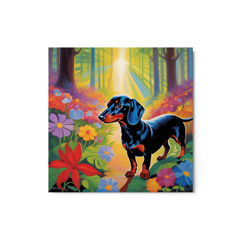 PugMug Custom Black Dachshund Metal Print
