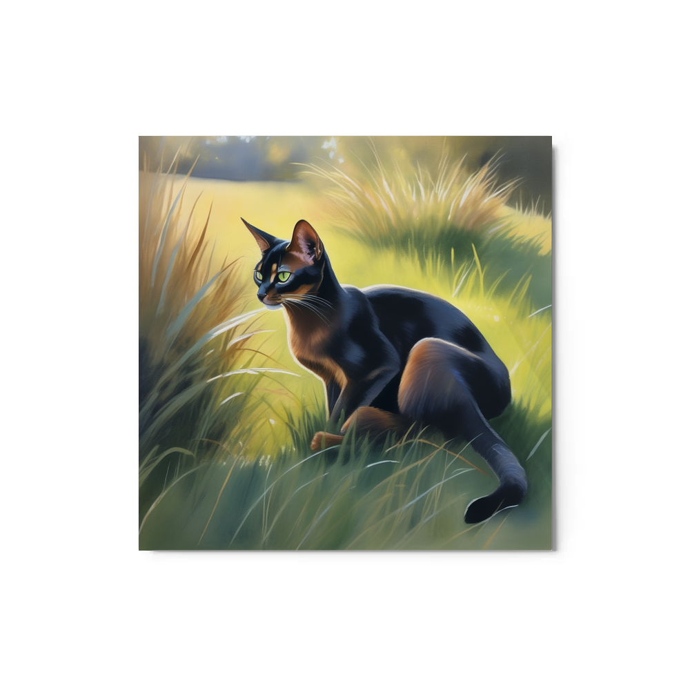 PugMug Custom Black Abyssinian Cat Metal Print