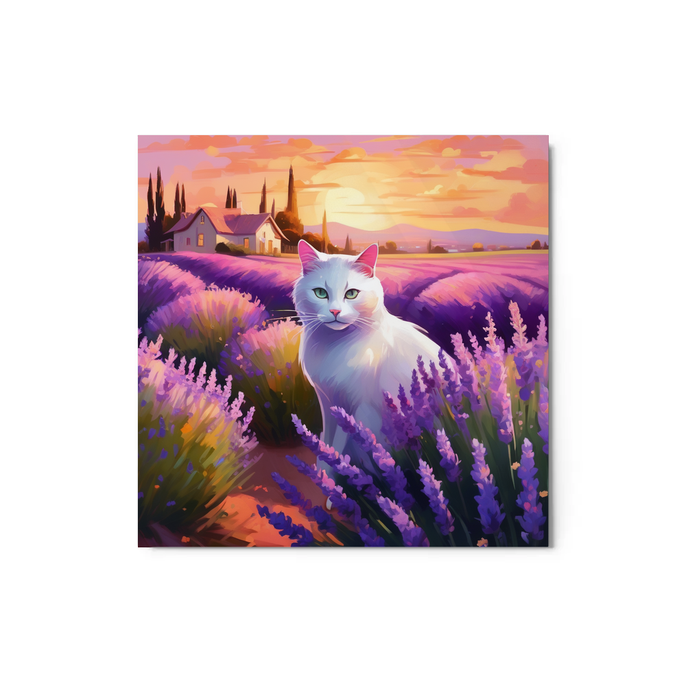 PugMug Custom White Companion Cat Metal Print