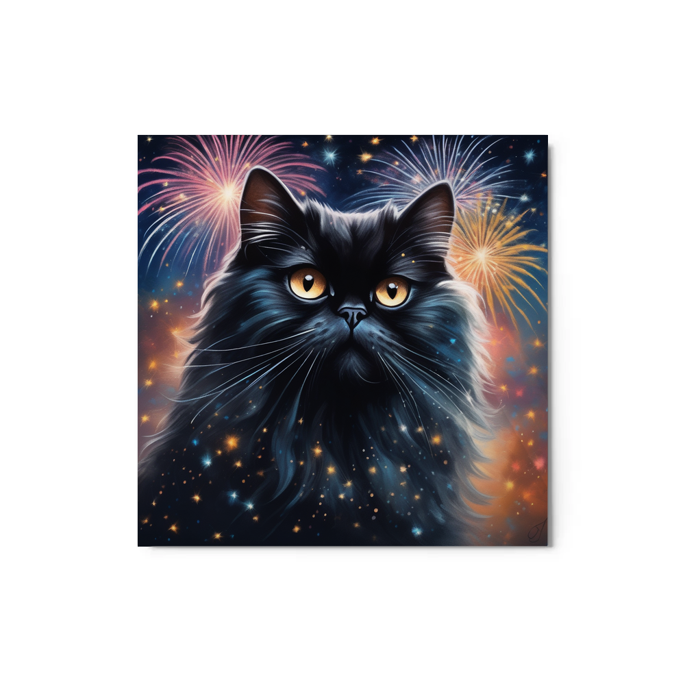 PugMug Custom Black Persian Cat Metal Print
