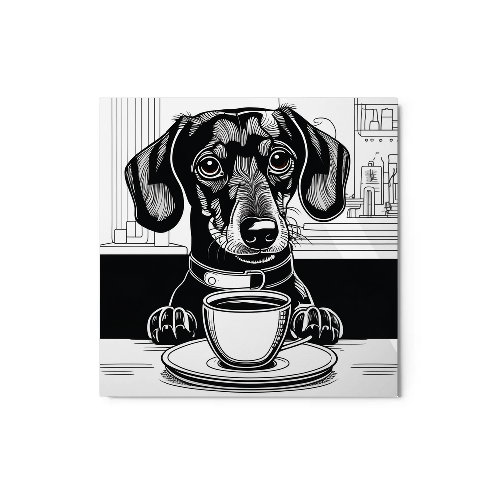 PugMug Custom Black Dachshund Metal Print