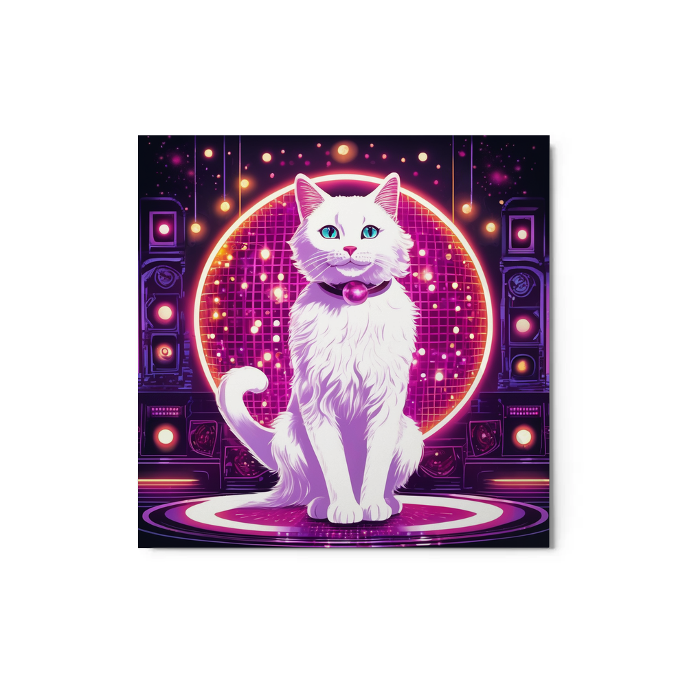 PugMug Custom White Companion Cat Metal Print