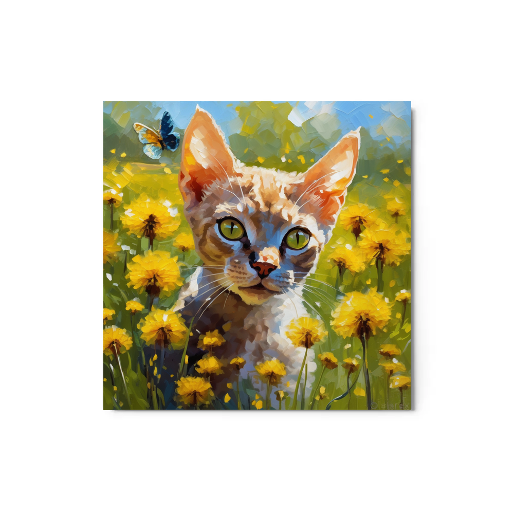 PugMug Custom Tabby Devon Rex Cat Metal Print