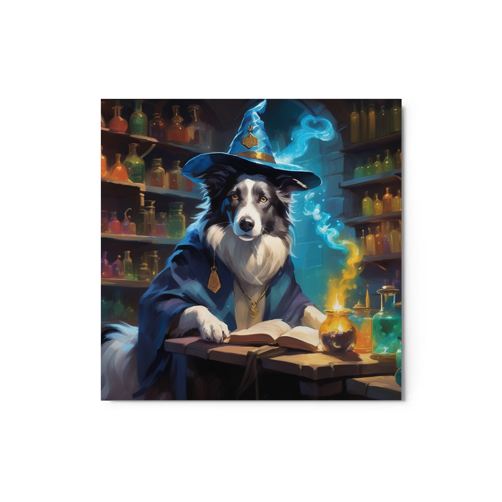 PugMug Custom Blue Merle Border Collie Metal Print