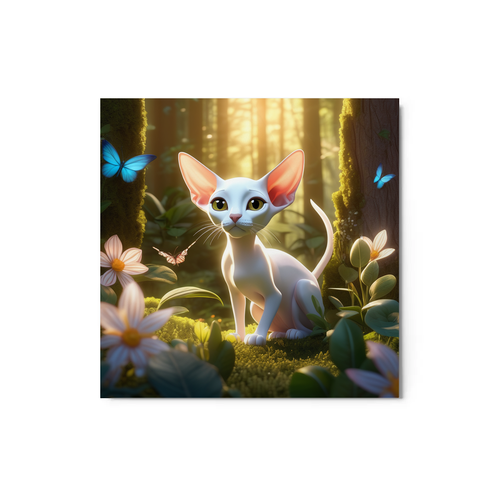 PugMug Custom White Sphynx Cat Metal Print