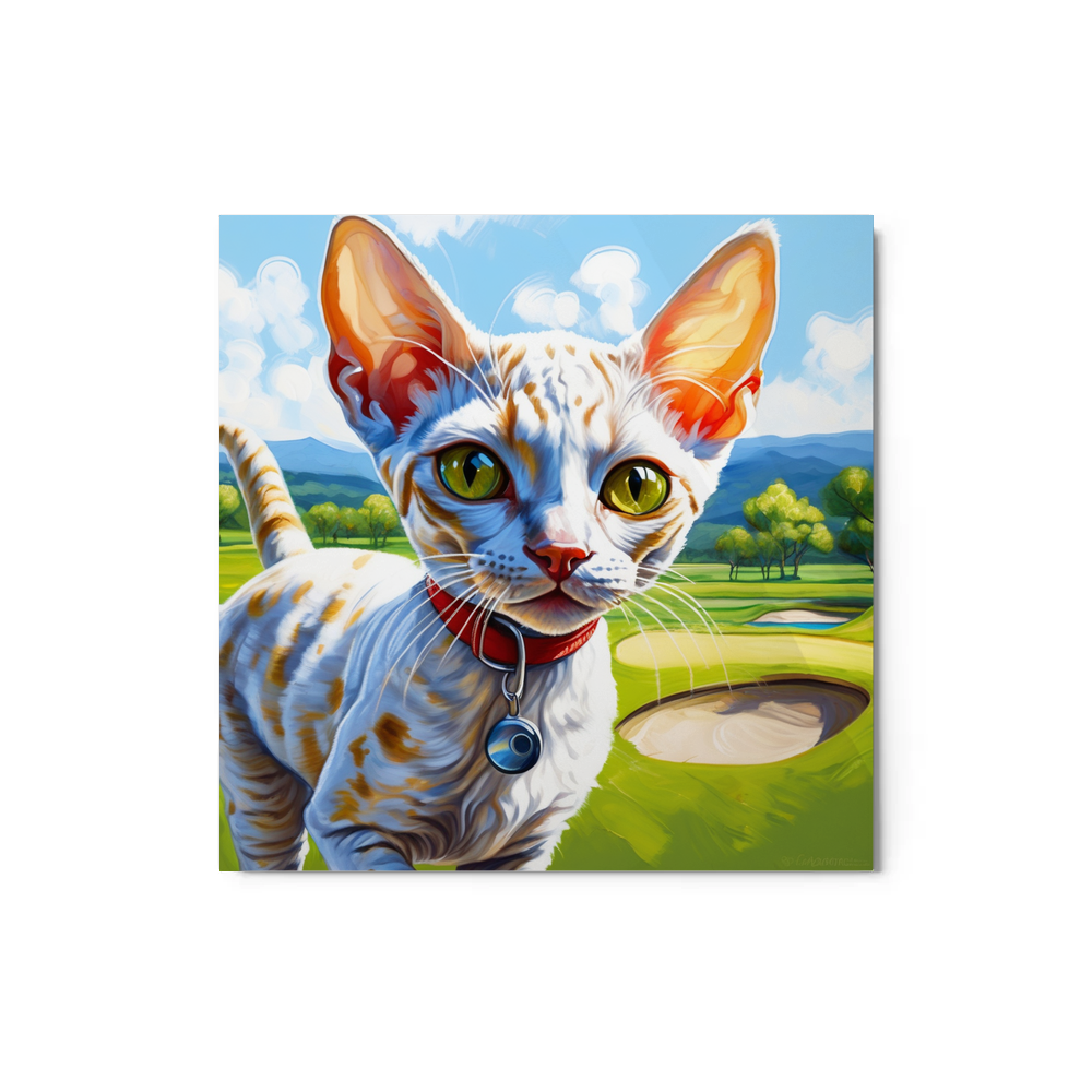 PugMug Custom Tabby Devon Rex Cat Metal Print