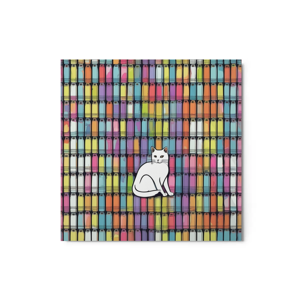 PugMug Custom White Companion Cat Metal Print