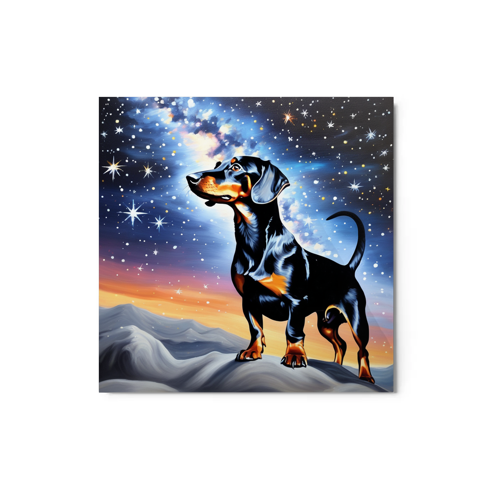 PugMug Custom Black Dachshund Metal Print