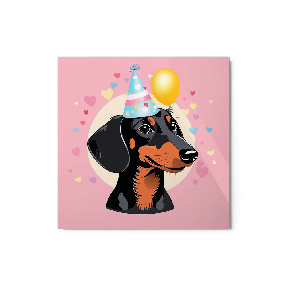 PugMug Custom Black Dachshund Metal Print