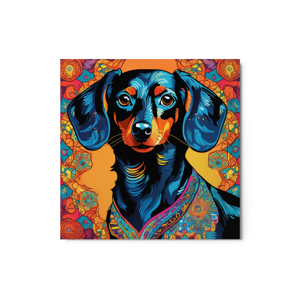 PugMug Custom Black Dachshund Metal Print