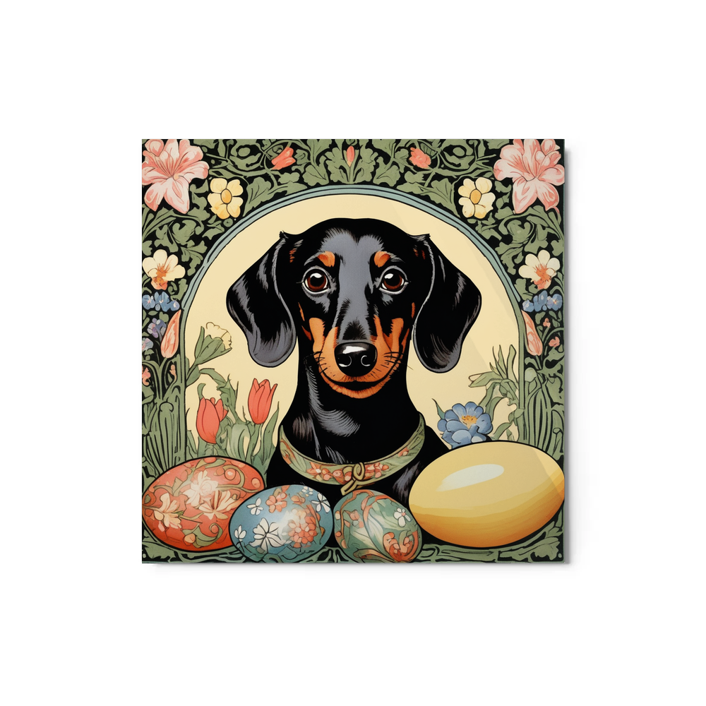 PugMug Custom Black Dachshund Metal Print