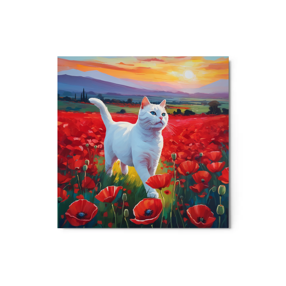 PugMug Custom White Companion Cat Metal Print
