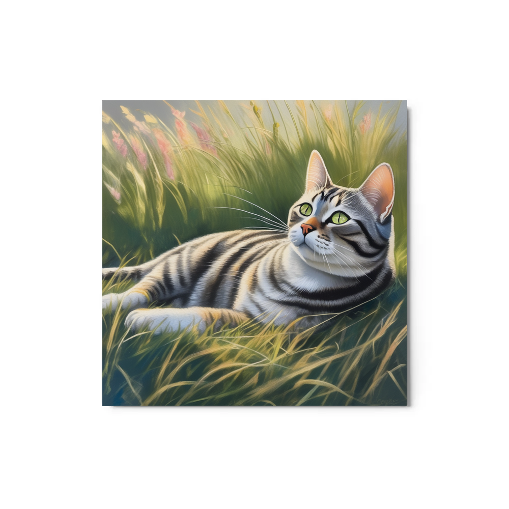 PugMug Custom Tabby American Shorthair Cat Metal Print