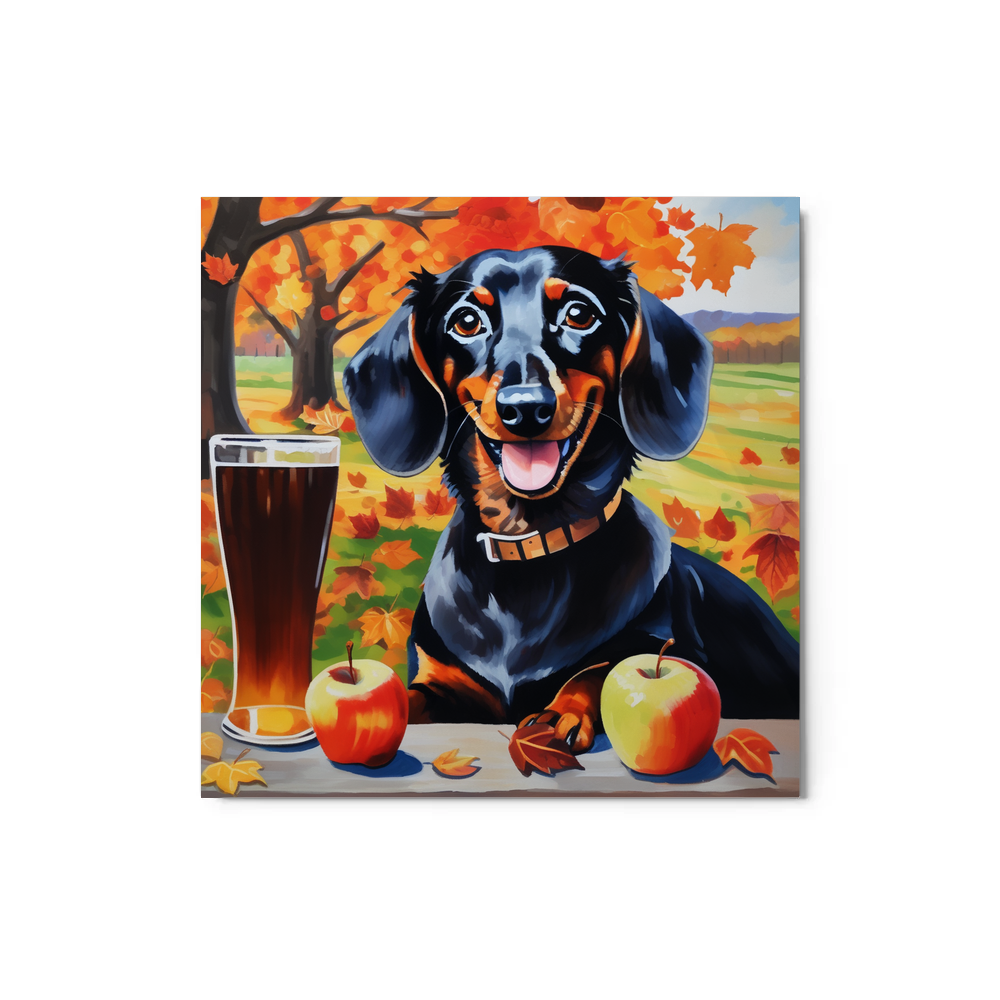 PugMug Custom Black Dachshund Metal Print