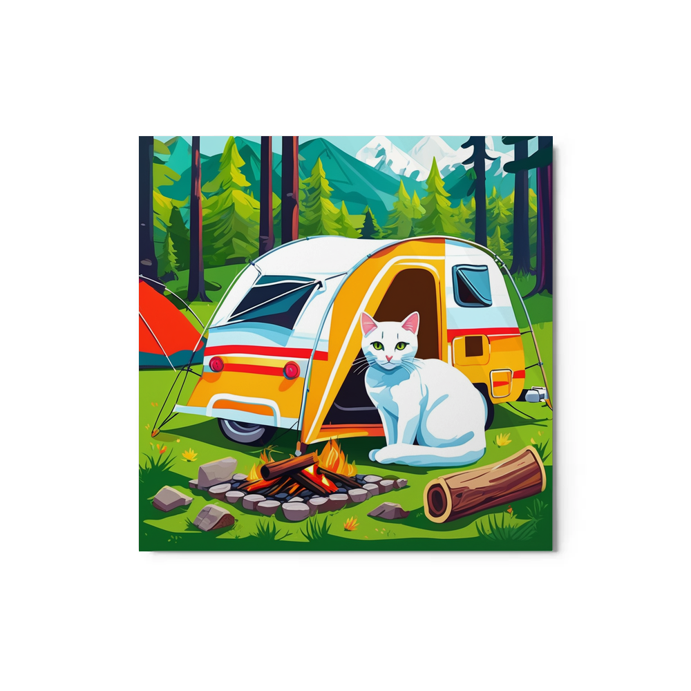 PugMug Custom White Companion Cat Metal Print