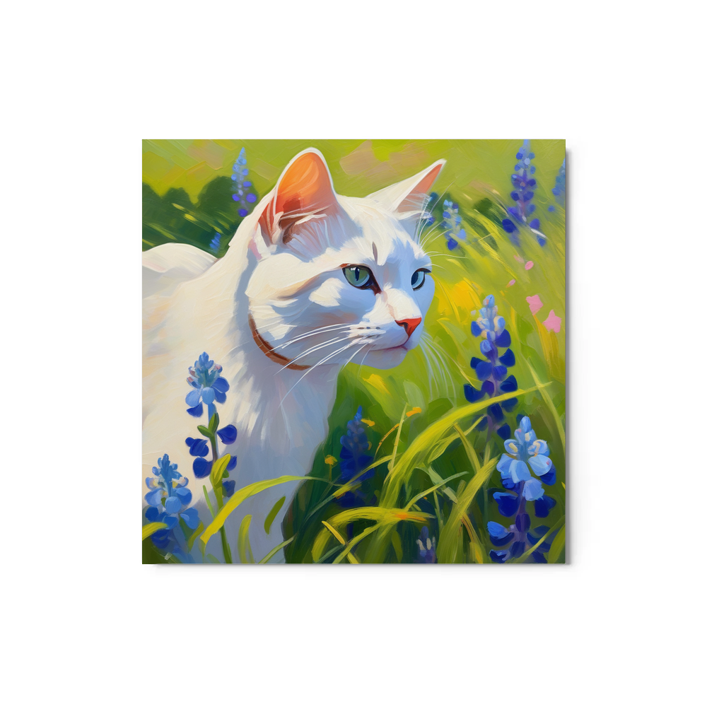 PugMug Custom White Companion Cat Metal Print