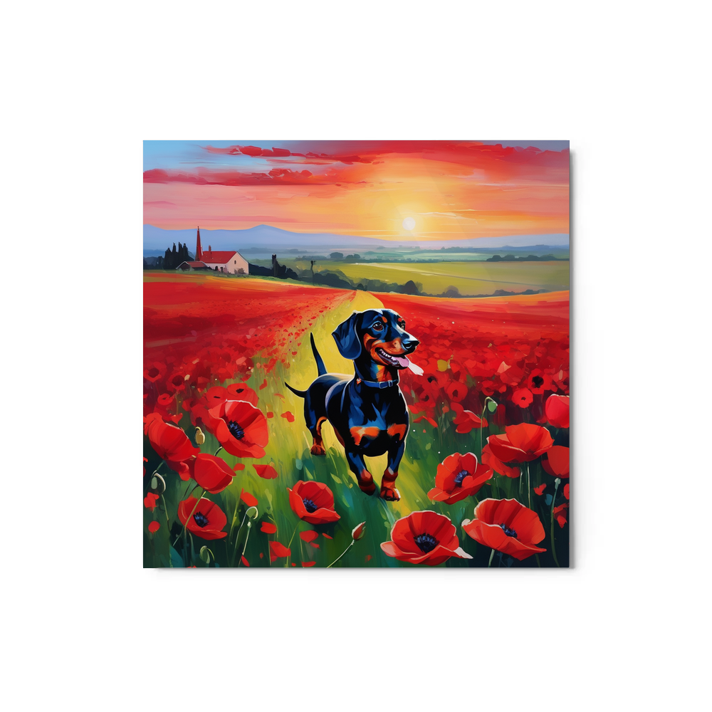 PugMug Custom Black Dachshund Metal Print