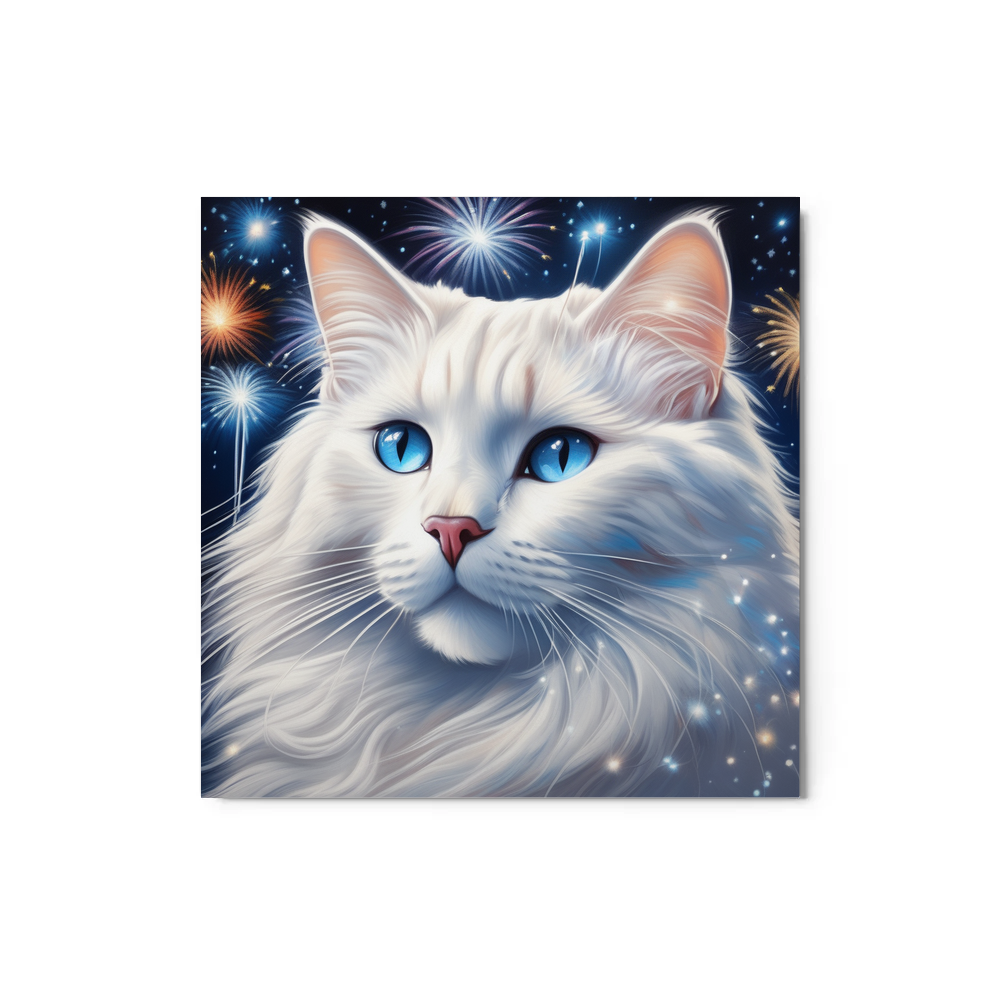 PugMug Custom White Ragdoll Cat Metal Print