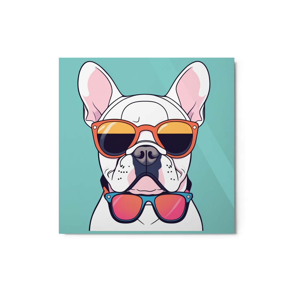 PugMug Custom White French Bulldog Metal Print