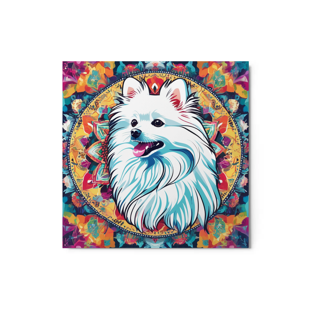 PugMug Custom White Pomeranian Metal Print