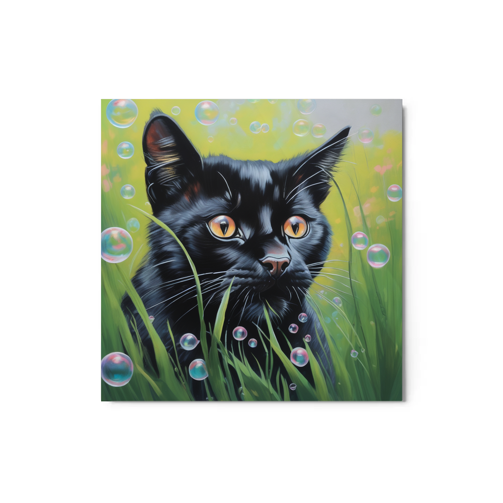 PugMug Custom Black Exotic Cat Metal Print
