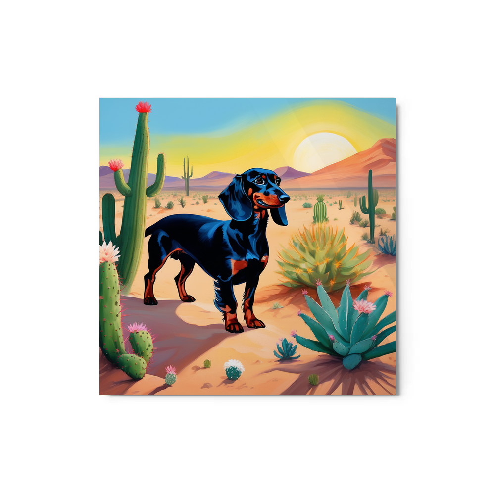 PugMug Custom Black Dachshund Metal Print