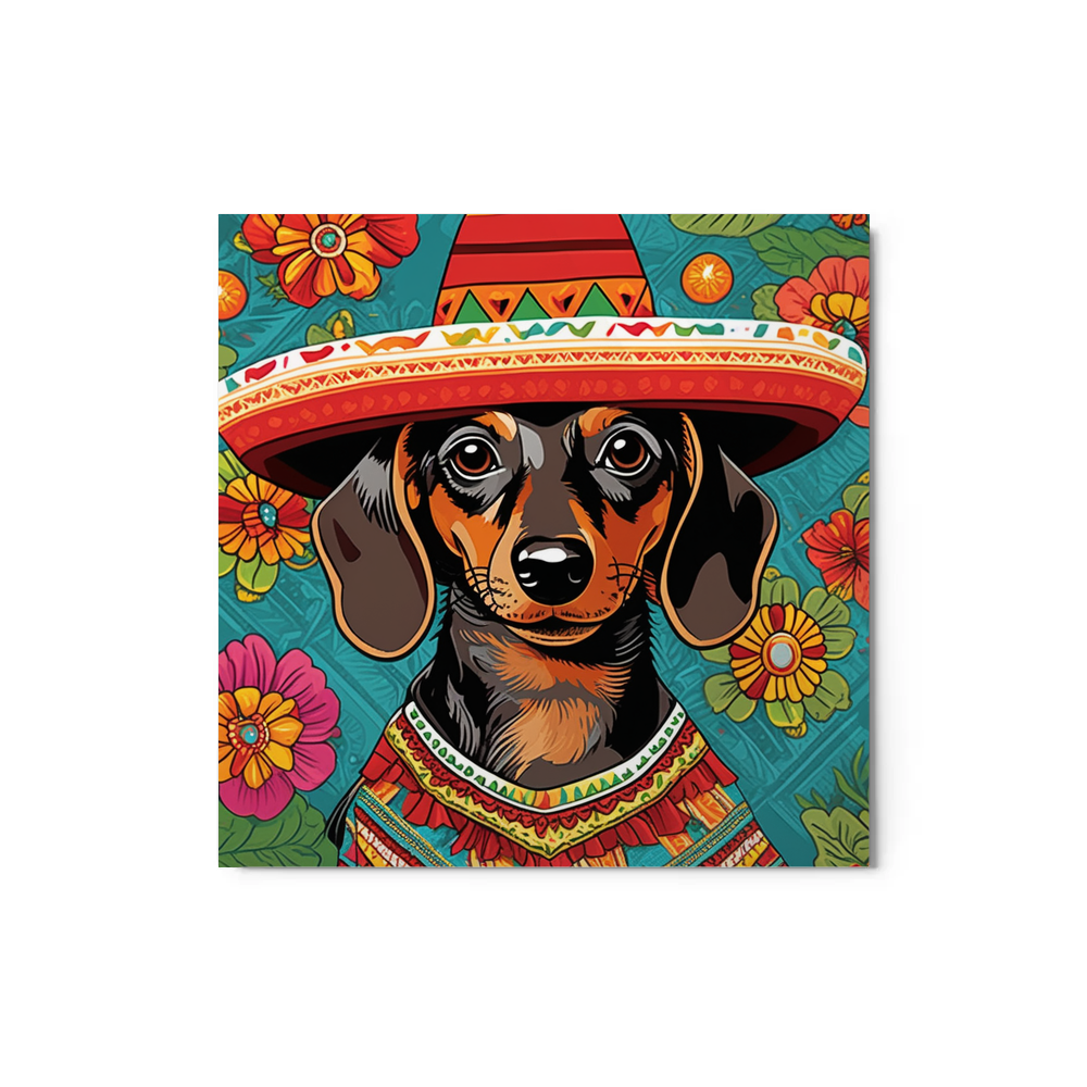 PugMug Custom Tan Dachshund Metal Print