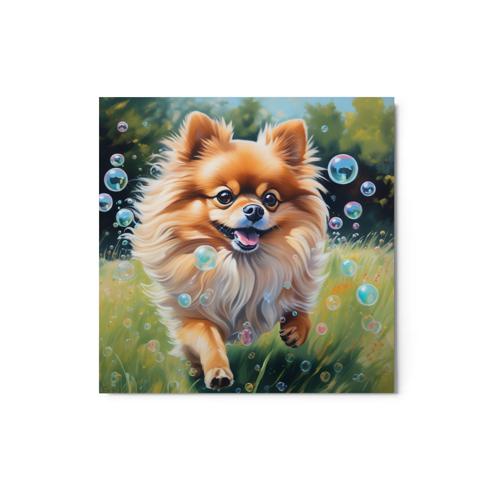 PugMug Custom Tan Pomeranian Metal Print