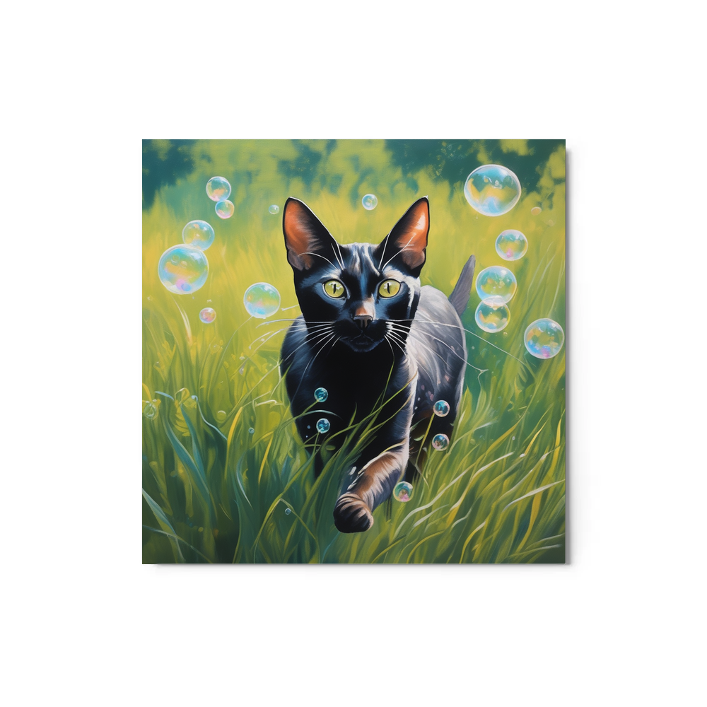 PugMug Custom Black Abyssinian Cat Metal Print