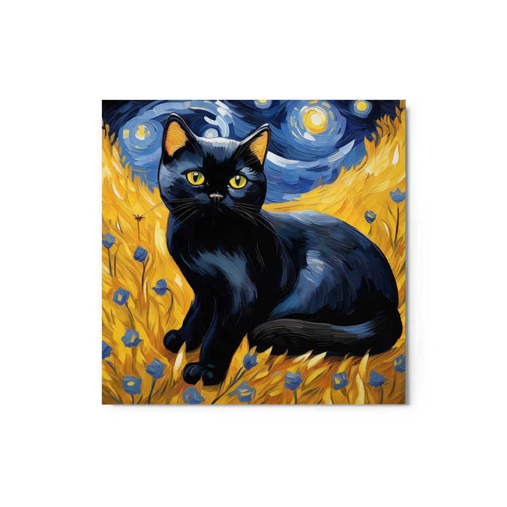 PugMug Custom Black British Shorthair Cat Metal Print