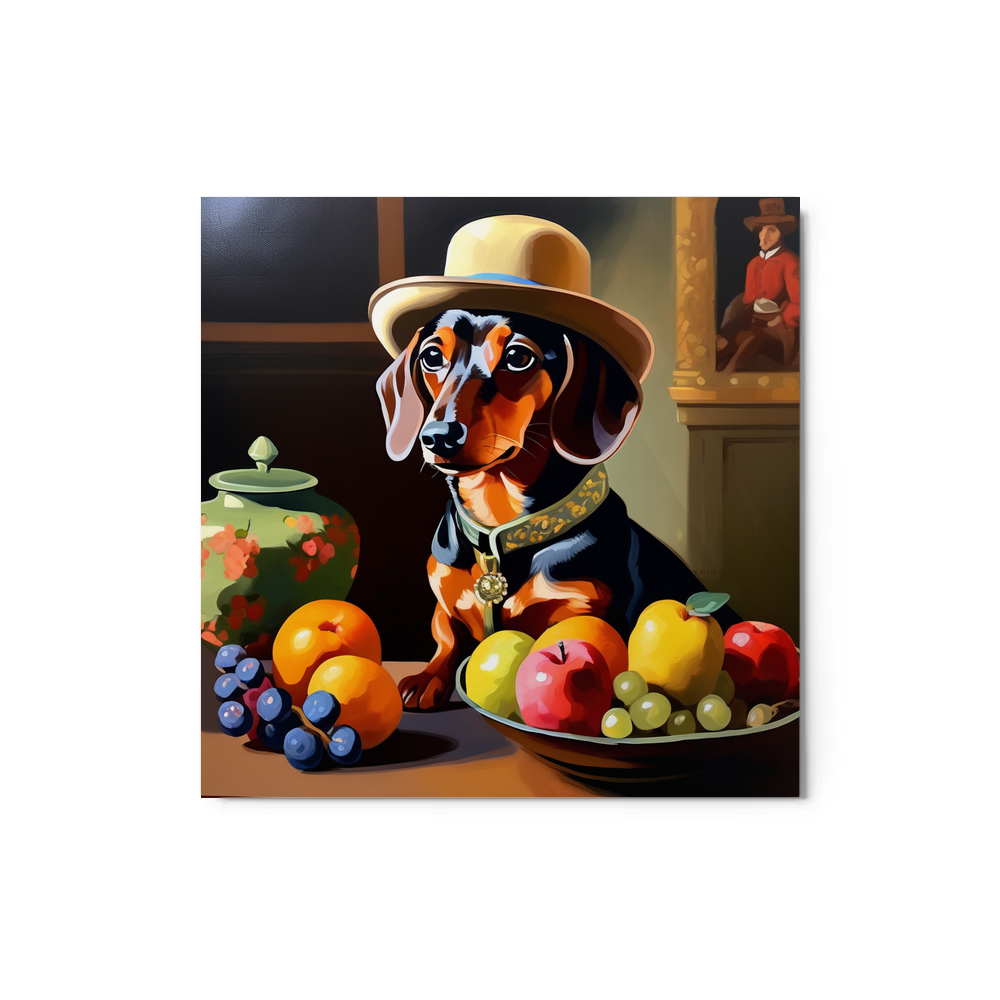 PugMug Custom Tan Dachshund Metal Print