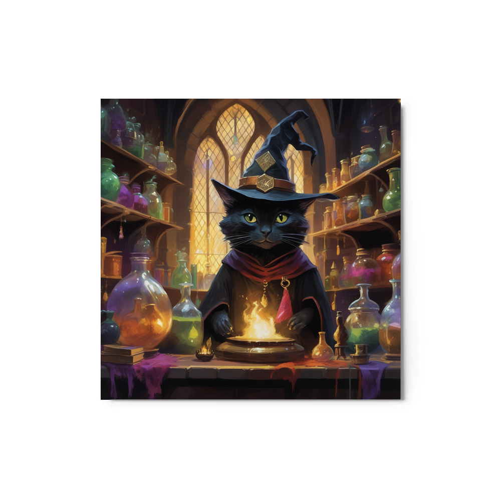 PugMug Custom Black Companion Cat Metal Print