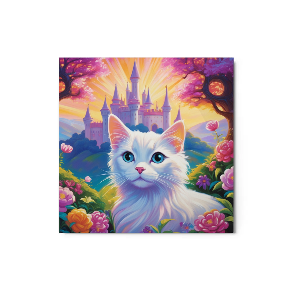 PugMug Custom White Companion Cat Metal Print