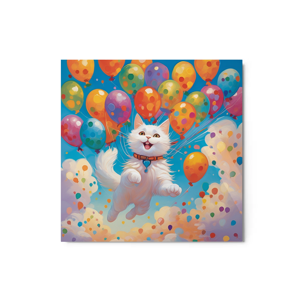 PugMug Custom White Companion Cat Metal Print