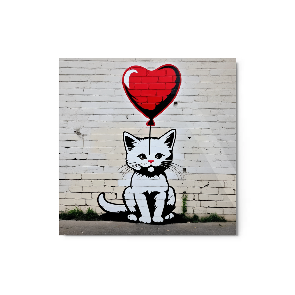 PugMug Custom White Companion Cat Metal Print