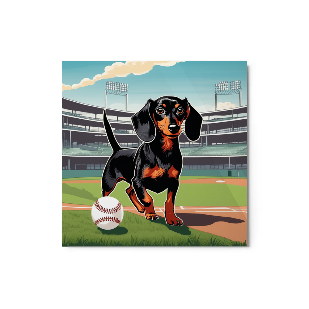 PugMug Custom Black Dachshund Metal Print