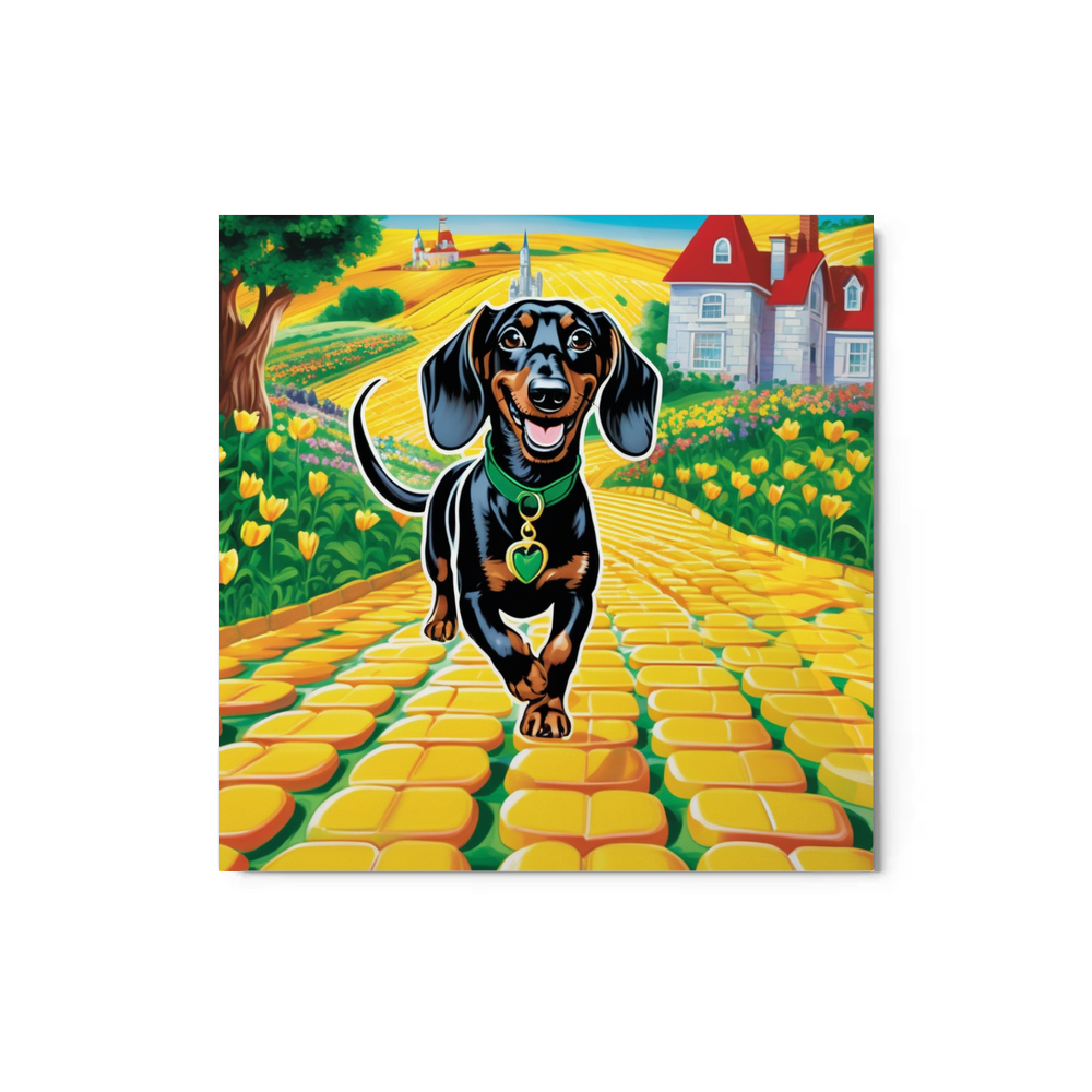 PugMug Custom Black Dachshund Metal Print