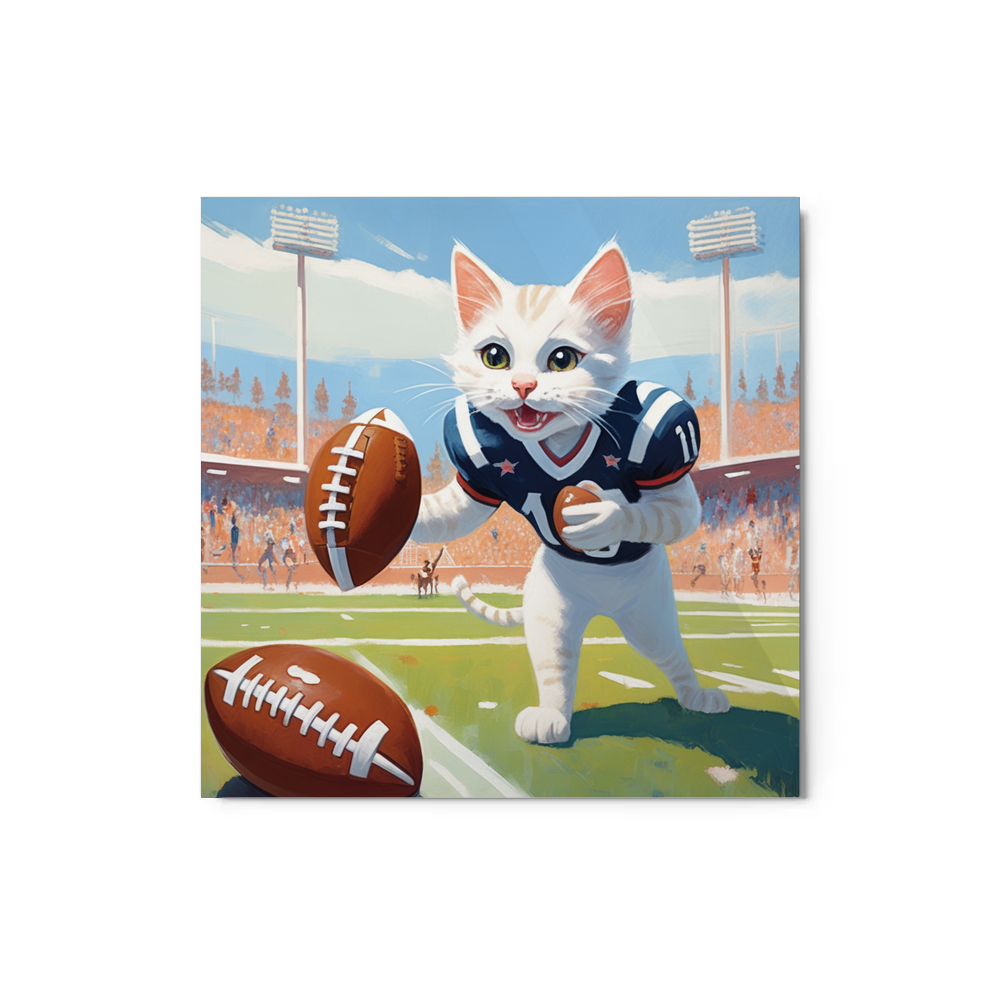 PugMug Custom White Companion Cat Metal Print