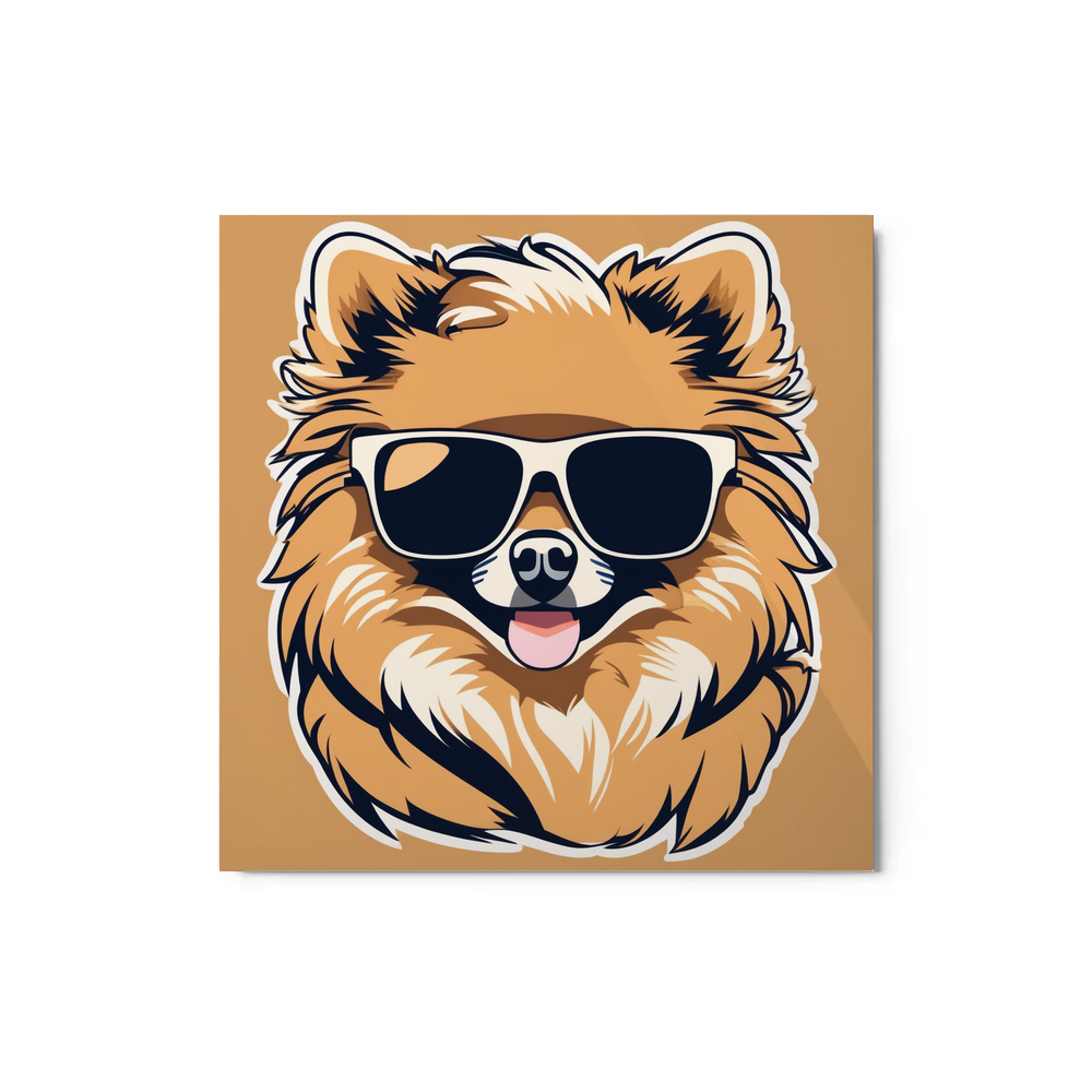 PugMug Custom Tan Pomeranian Metal Print