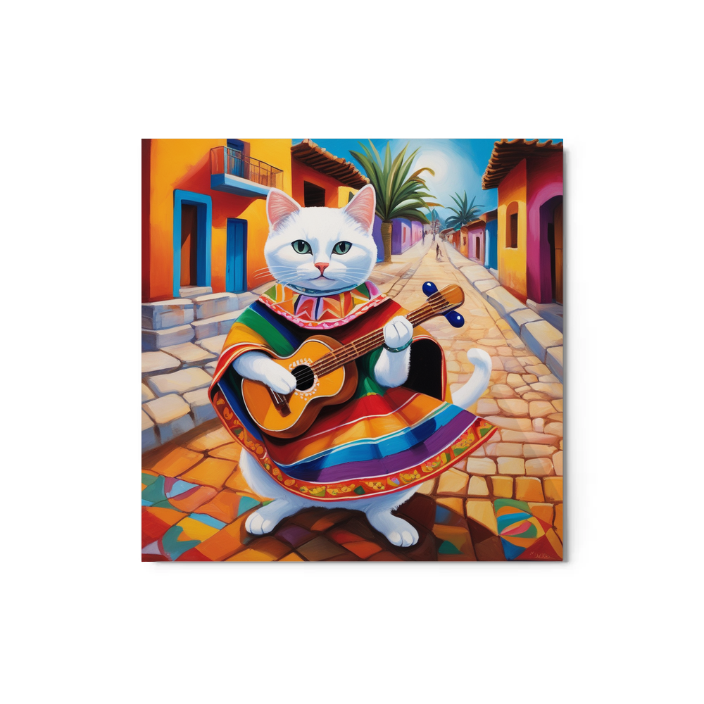 PugMug Custom White Companion Cat Metal Print