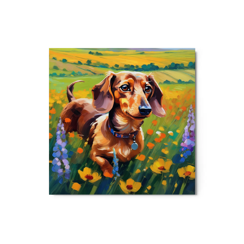 PugMug Custom Tan Dachshund Metal Print