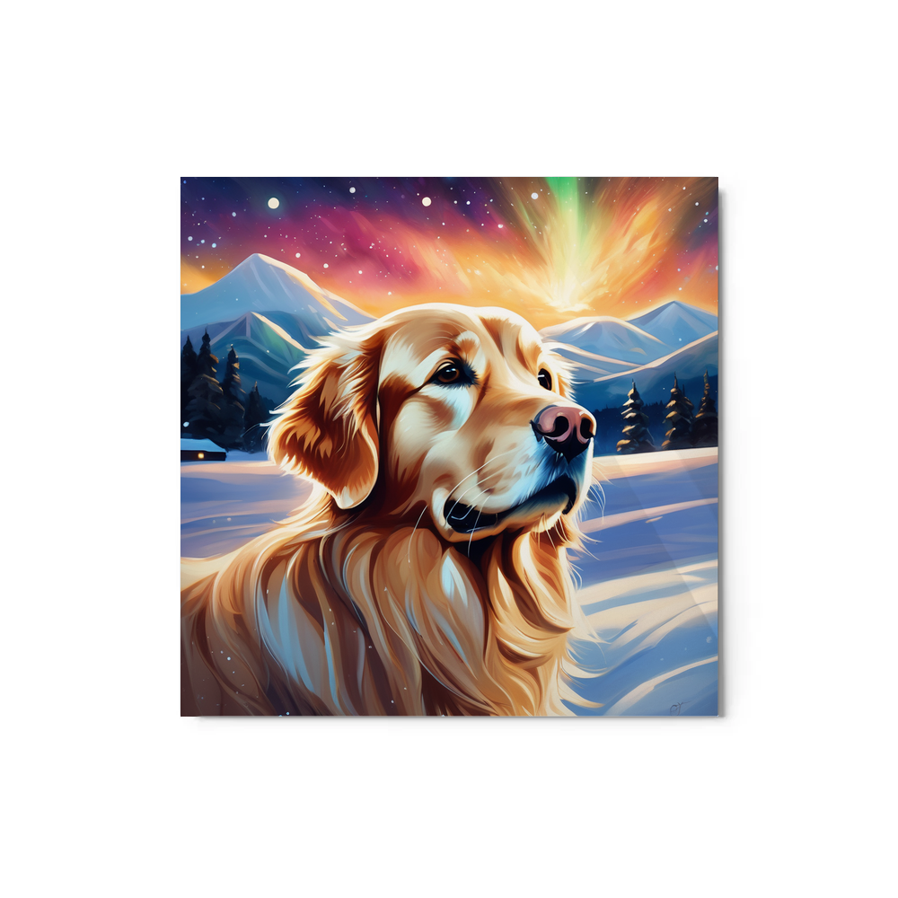 PugMug Custom Golden Retriever Metal Print