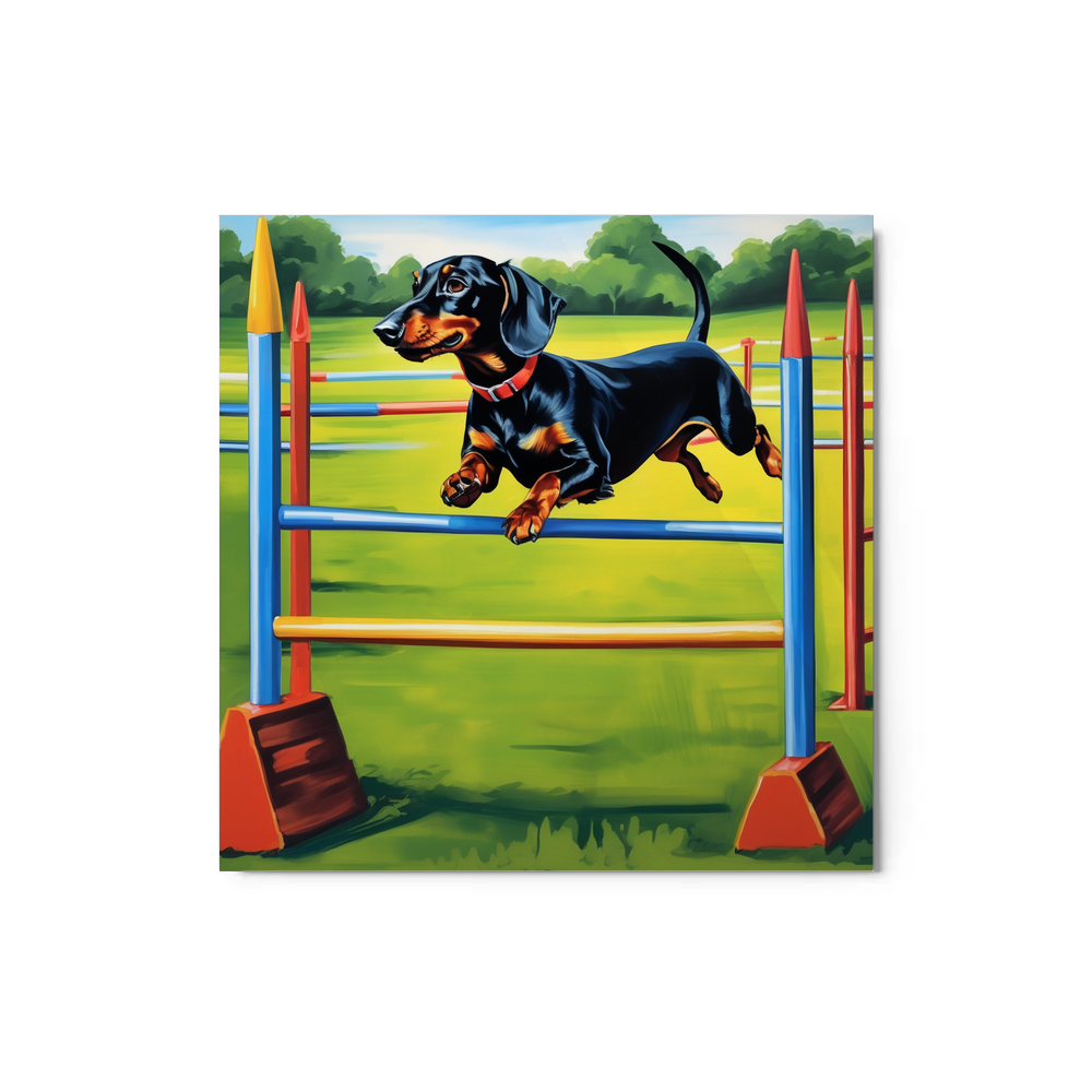 PugMug Custom Black Dachshund Metal Print