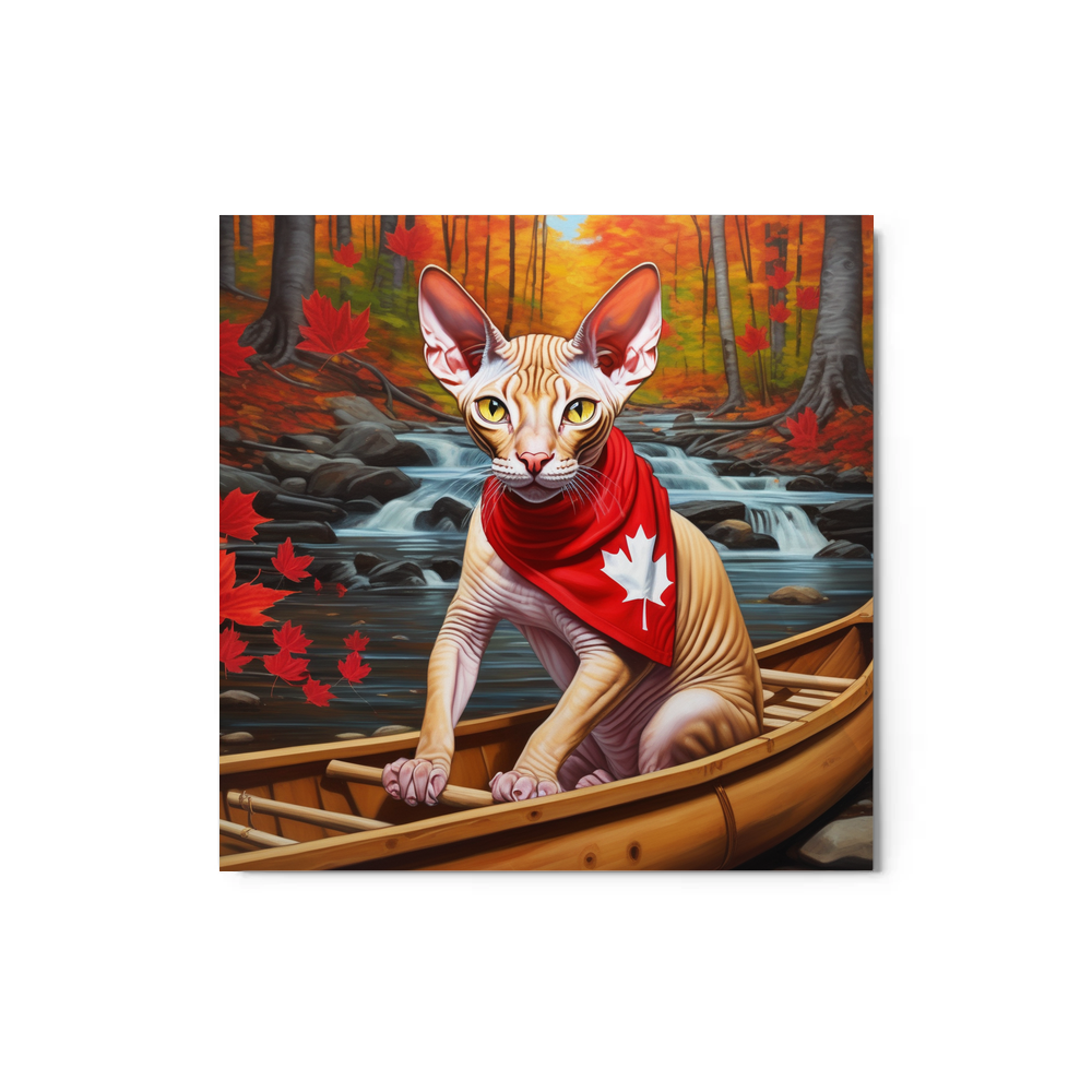 PugMug Custom Tabby Sphynx Cat Metal Print