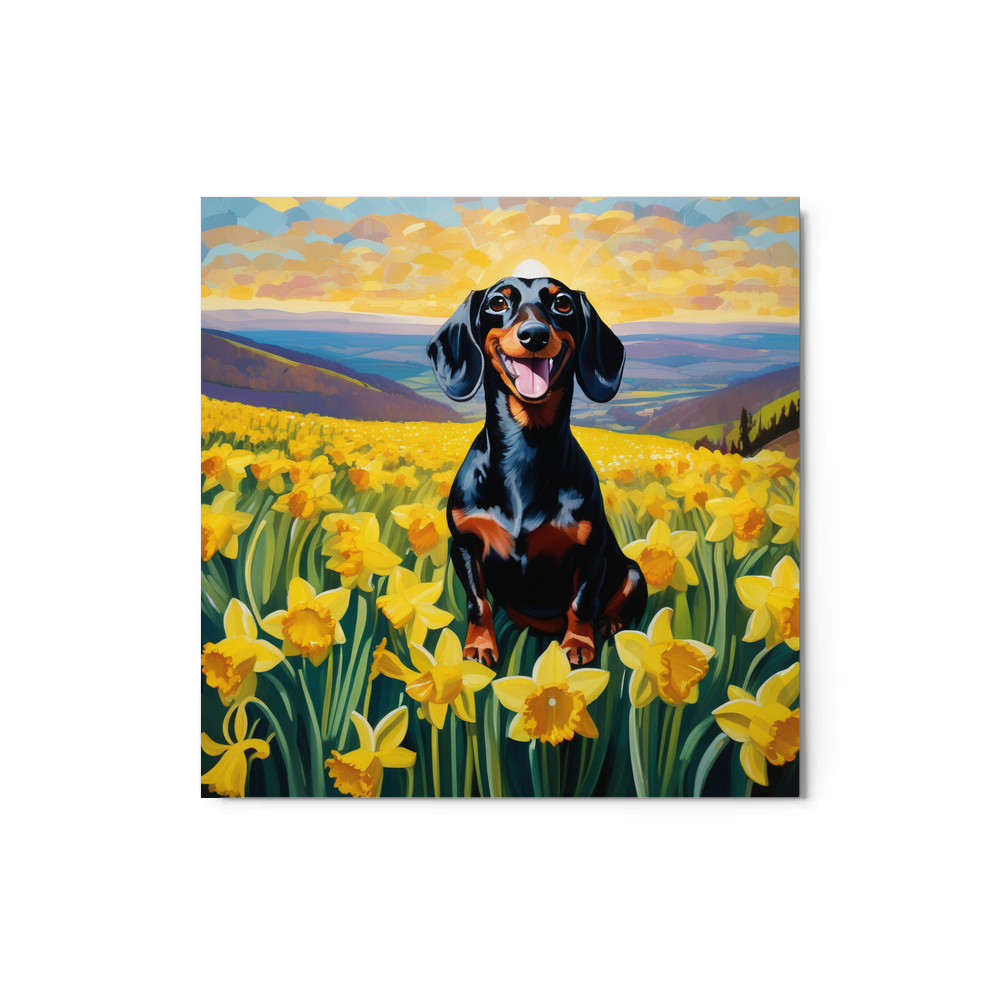 PugMug Custom Black Dachshund Metal Print