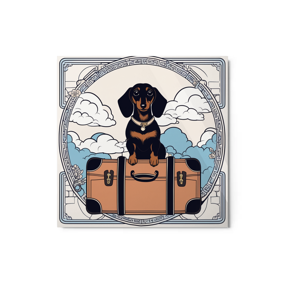 PugMug Custom Black Dachshund Metal Print