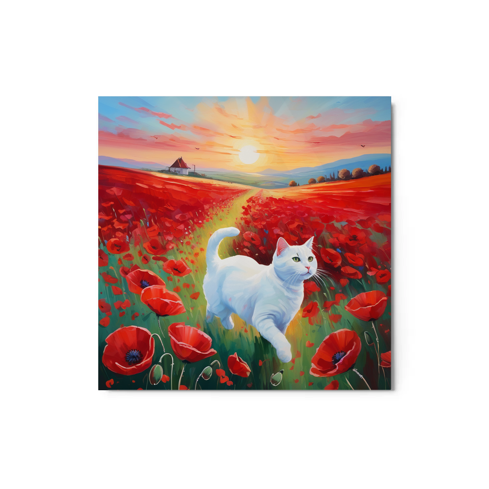 PugMug Custom White Companion Cat Metal Print