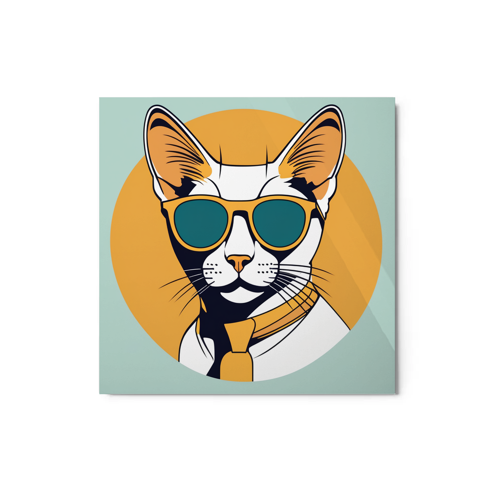 PugMug Custom White Abyssinian Cat Metal Print