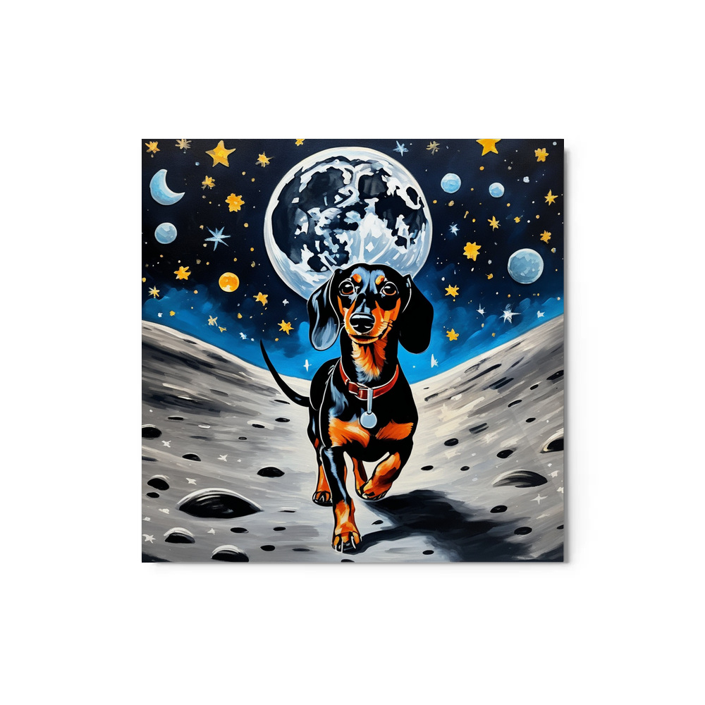 PugMug Custom Black Dachshund Metal Print